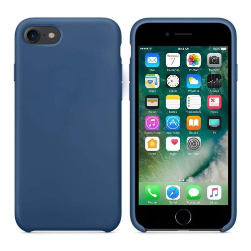 StraTG Dark Blue Silicon Cover for iPhone 7 / 8 / SE 2020 / SE 2022 - Slim and Protective Smartphone Case 