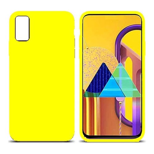 StraTG Yellow Silicon Cover for Samsung A31 - Slim and Protective Smartphone Case 