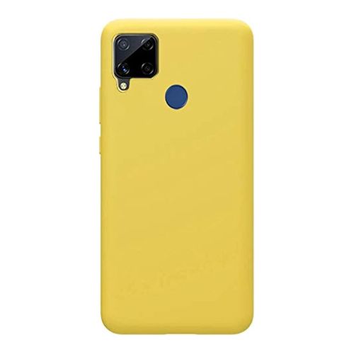 StraTG Yellow Silicon Cover for Realme C15 / C12 / Narzo 20 - Slim and Protective Smartphone Case 