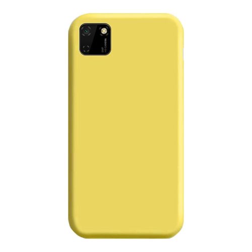 StraTG Yellow Silicon Cover for Huawei Y5p - Slim and Protective Smartphone Case 