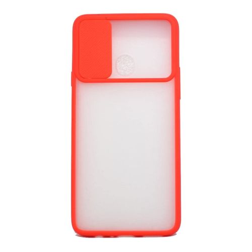 StraTG Clear and Red Case with Sliding Camera Protector for Samsung A20s - Stylish and Protective Smartphone Case