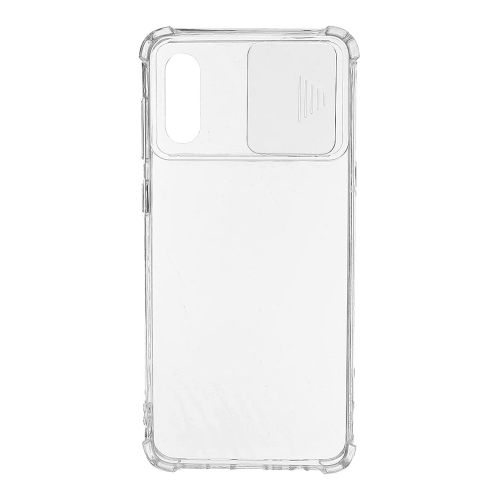 StraTG Gorilla Transparent Cover for Samsung A02 / M02 2021 - Durable and Clear Smartphone Case with Slide Camera Protection