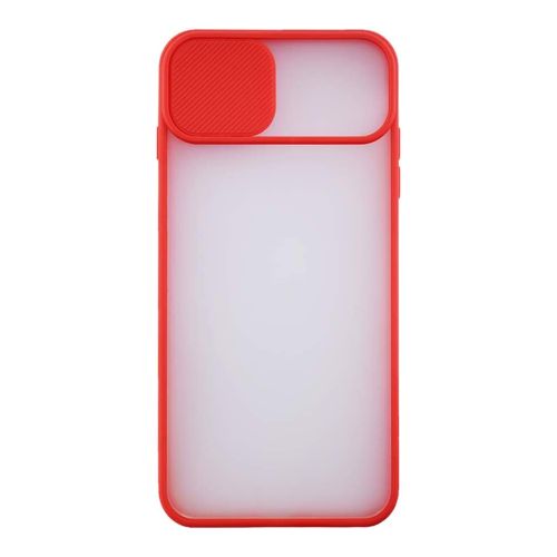 StraTG Clear and Red Case with Sliding Camera Protector for Oppo A52 / A72 / A92 - Stylish and Protective Smartphone Case