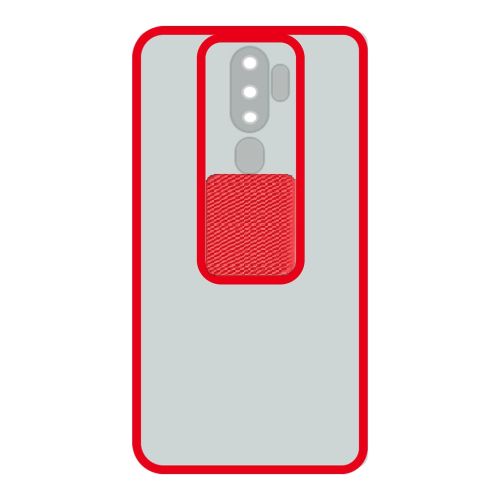 StraTG Clear and Red Case with Sliding Camera Protector for Oppo A5 2020 / A9 2020 / A11 - Stylish and Protective Smartphone Case