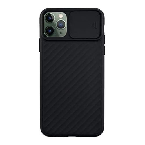 StraTG Black Case with Sliding Camera Protector for iPhone 12 / 12 Pro - Stylish and Protective Smartphone Case