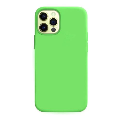 StraTG Bright Green Silicon Cover for iPhone 12 Pro Max - Slim and Protective Smartphone Case 