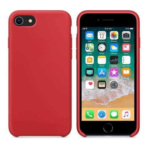 StraTG Red Silicon Cover for iPhone 7 / 8 / SE 2020 / SE 2022 - Slim and Protective Smartphone Case 