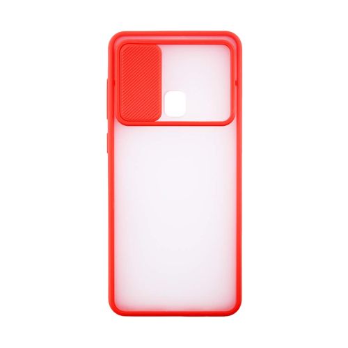 StraTG Clear and Red Case with Sliding Camera Protector for Huawei Nova 3i - Stylish and Protective Smartphone Case