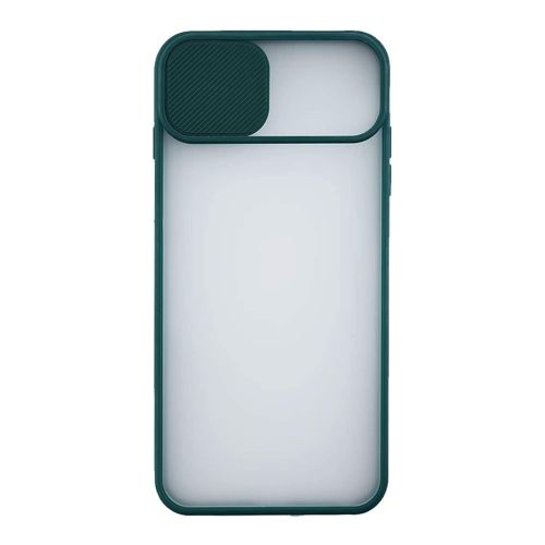 StraTG Clear and Dark Green Case with Sliding Camera Protector for Realme C2 / C2s / Oppo A1k - Stylish and Protective Smartphone Case