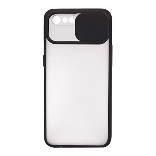 StraTG Clear and Black Case with Sliding Camera Protector for Realme C2 / C2s / Oppo A1k - Stylish and Protective Smartphone Case