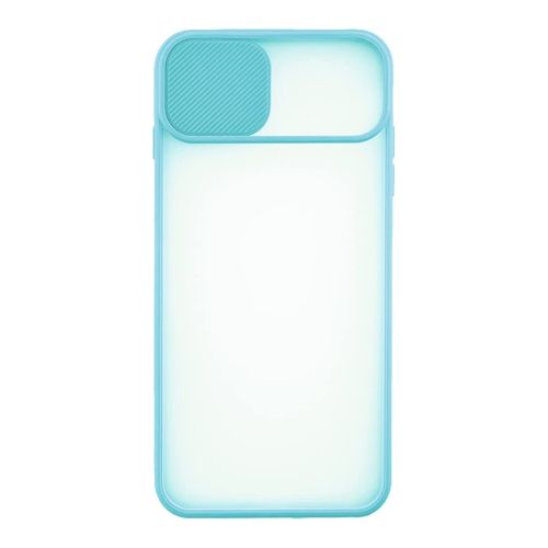 StraTG Clear and Turquoise Case with Sliding Camera Protector for Realme C2 / C2s / Oppo A1k - Stylish and Protective Smartphone Case
