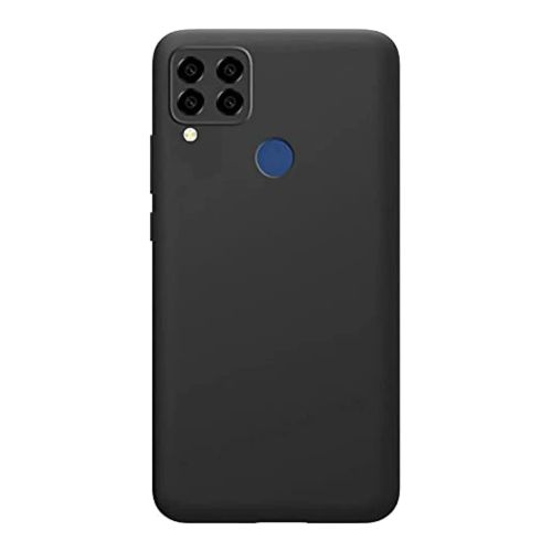 StraTG Black Silicon Cover for Realme C15 / C12 / Narzo 20 - Slim and Protective Smartphone Case with Camera Protection