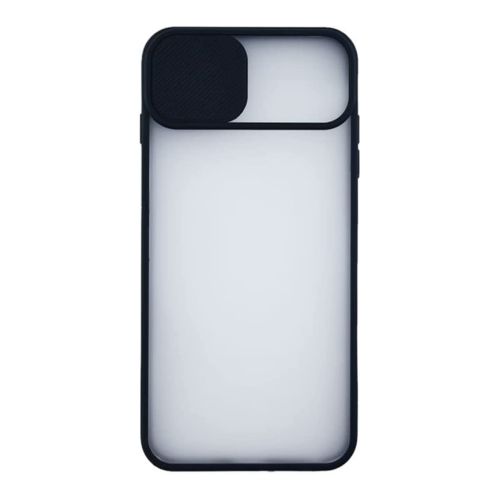 StraTG Clear and Black Case with Sliding Camera Protector for Samsung A01 Core - Stylish and Protective Smartphone Case