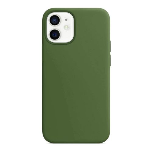 StraTG Dark Green Silicon Cover for iPhone 12 Mini - Slim and Protective Smartphone Case 