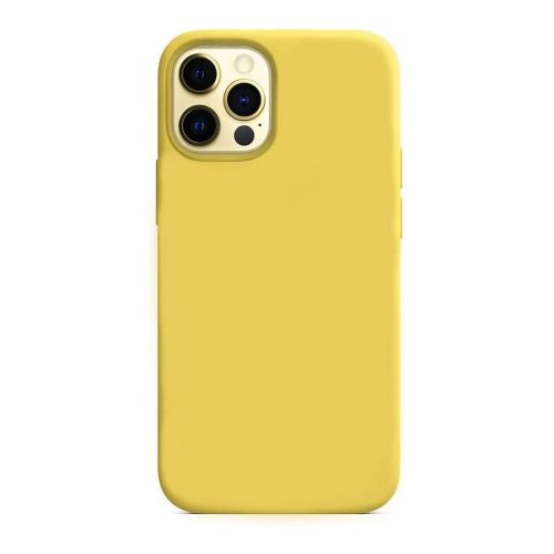 StraTG Yellow Silicon Cover for iPhone 12 Pro Max - Slim and Protective Smartphone Case 