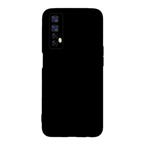 StraTG Black Silicon Cover for Oppo Realme 7 - Slim and Protective Smartphone Case with Camera Protection
