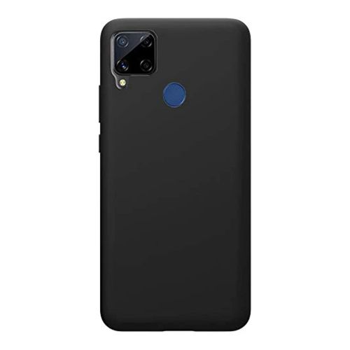 StraTG Black Silicon Cover for Realme C15 / C12 / Narzo 20 - Slim and Protective Smartphone Case 