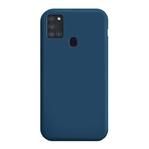 StraTG Dark Blue Silicon Cover for Samsung A21s - Slim and Protective Smartphone Case 