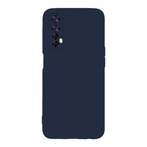 StraTG Dark Blue Silicon Cover for Oppo Realme 7 - Slim and Protective Smartphone Case with Camera Protection