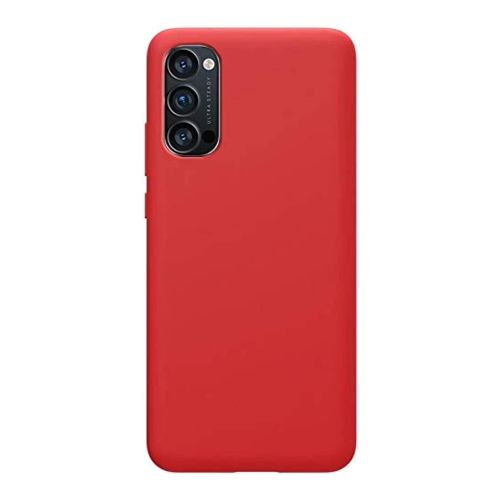 StraTG Red Silicon Cover for Oppo Reno 4 4G - Slim and Protective Smartphone Case 