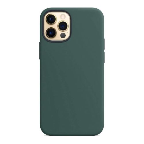 StraTG Dark Green Silicon Cover for iPhone 12 Pro Max - Slim and Protective Smartphone Case 