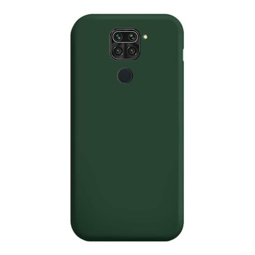 StraTG Dark Green Silicon Cover for Xiaomi Redmi Note 9 / Redmi 10X 4G - Slim and Protective Smartphone Case 