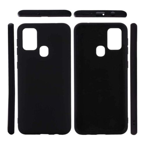 StraTG Black Silicon Cover for Samsung M31 - Slim and Protective Smartphone Case 