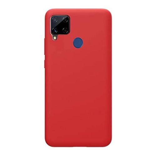 StraTG Red Silicon Cover for Realme C15 / C12 / Narzo 20 - Slim and Protective Smartphone Case 