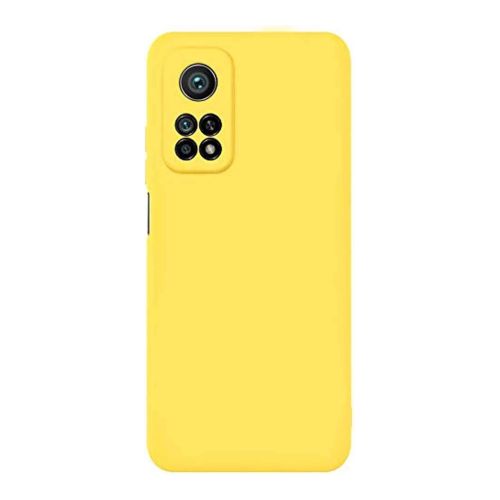 StraTG Yellow Silicon Cover for Xiaomi Mi 10T / Mi 10T Pro - Slim and Protective Smartphone Case with Camera Protection