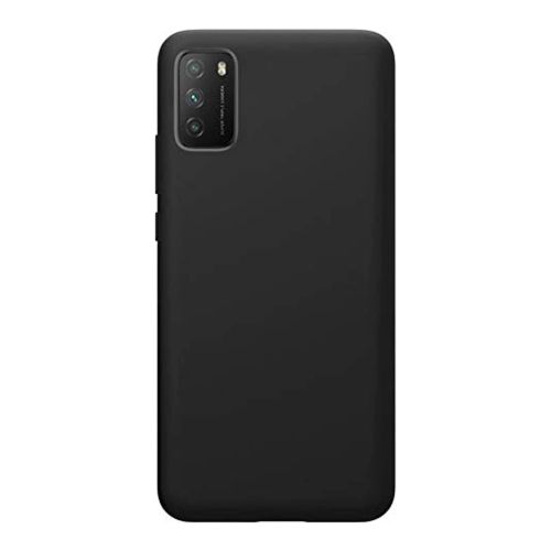 StraTG Black Silicon Cover for Xiaomi Poco M3 2020 - Slim and Protective Smartphone Case 