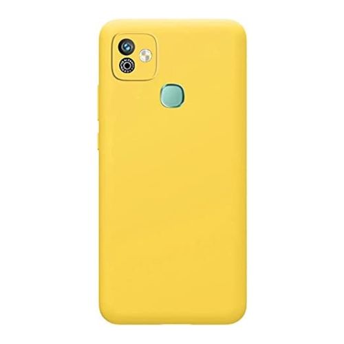 StraTG Yellow Silicon Cover for Infinix Smart HD 2021 X612b - Slim and Protective Smartphone Case with Camera Protection