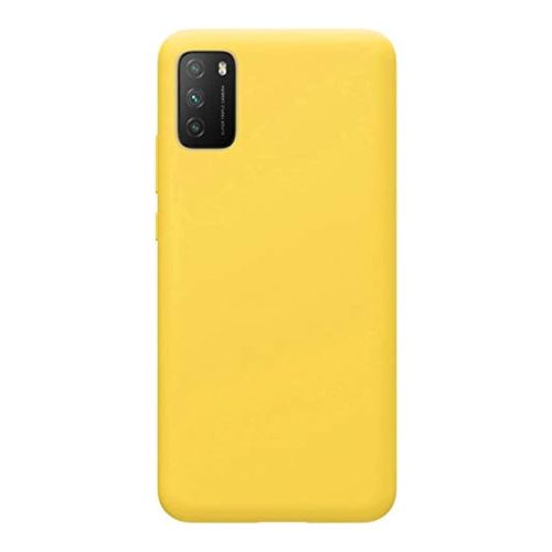 StraTG Yellow Silicon Cover for Xiaomi Poco M3 - Slim and Protective Smartphone Case 