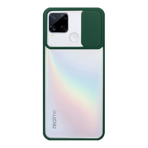 ستراتيجى جراب حماية وواقى كاميرا أخضر غامق وشفاف للمحمول Realme C15 / C12 / Narzo 20