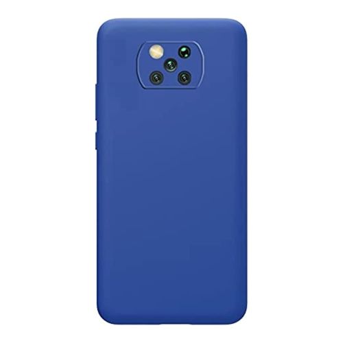 StraTG Blue Silicon Cover for Xiaomi Poco X3 - Slim and Protective Smartphone Case with Camera Protection