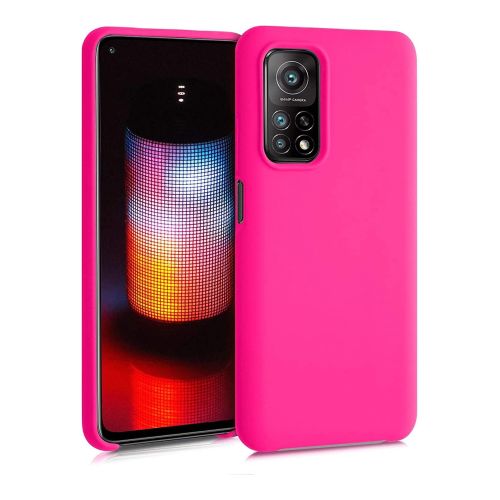 StraTG Hot Pink Silicon Cover for Xiaomi Mi 10T / Mi 10T Pro - Slim and Protective Smartphone Case 