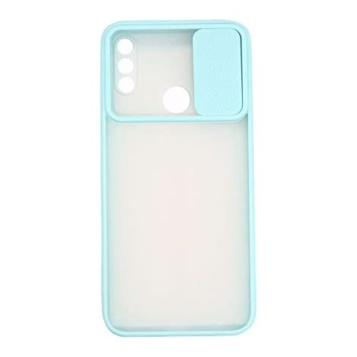 StraTG Clear and Turquoise Case with Sliding Camera Protector for Xiaomi Redmi Note 7 - Stylish and Protective Smartphone Case