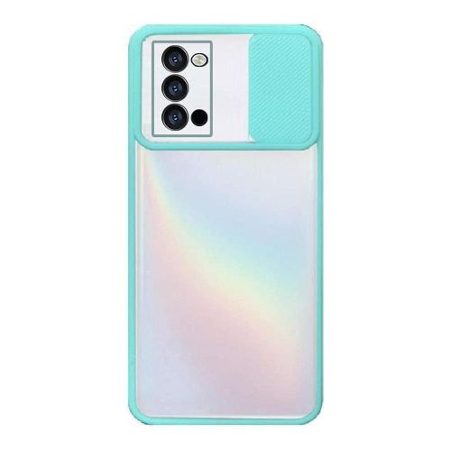 StraTG Clear and Baby Blue Case with Sliding Camera Protector for Samsung A02s - Stylish and Protective Smartphone Case