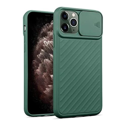 StraTG Dark Green Case with Sliding Camera Protector for iPhone 11 Pro - Stylish and Protective Smartphone Case