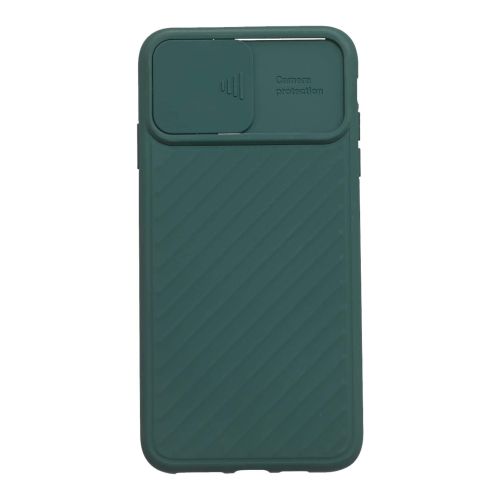 StraTG Dark Green Case with Sliding Camera Protector for iPhone XS Max - Stylish and Protective Smartphone Case