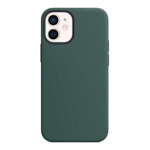 StraTG Dark Green Silicon Cover for iPhone 12 / 12 Pro - Slim and Protective Smartphone Case 