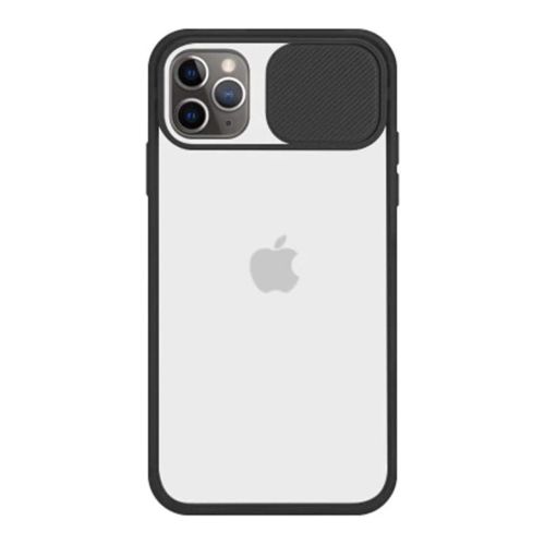 StraTG Clear and Black Case with Sliding Camera Protector for iPhone 12 Pro Max - Stylish and Protective Smartphone Case