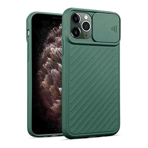 StraTG Cactus Green Case with Sliding Camera Protector for iPhone 11 Pro Max - Stylish and Protective Smartphone Case