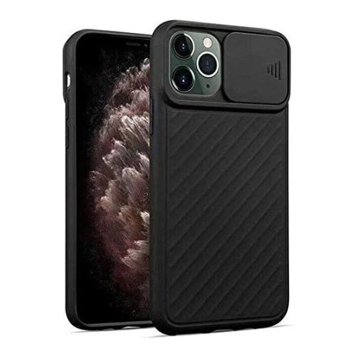 StraTG Black Case with Sliding Camera Protector for iPhone XS Max - Stylish and Protective Smartphone Case