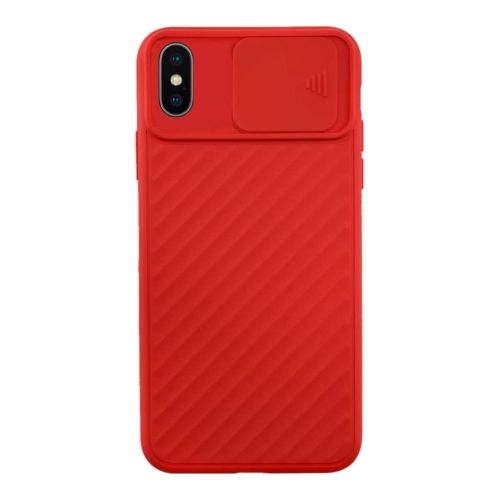 StraTG Red Case with Sliding Camera Protector for iPhone X / XS - Stylish and Protective Smartphone Case