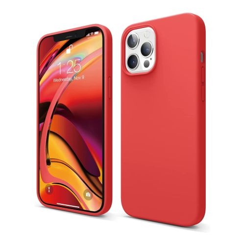 StraTG Red Silicon Cover for iPhone 12 Pro Max - Slim and Protective Smartphone Case 