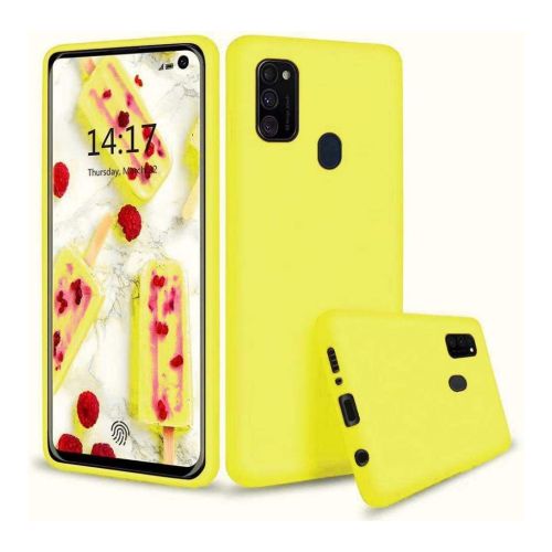 StraTG Yellow Silicon Cover for Samsung M31 - Slim and Protective Smartphone Case 