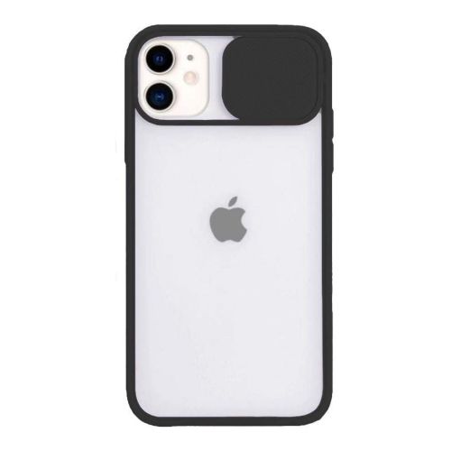 StraTG Clear and Black Case with Sliding Camera Protector for iPhone 12 / 12 Pro - Stylish and Protective Smartphone Case