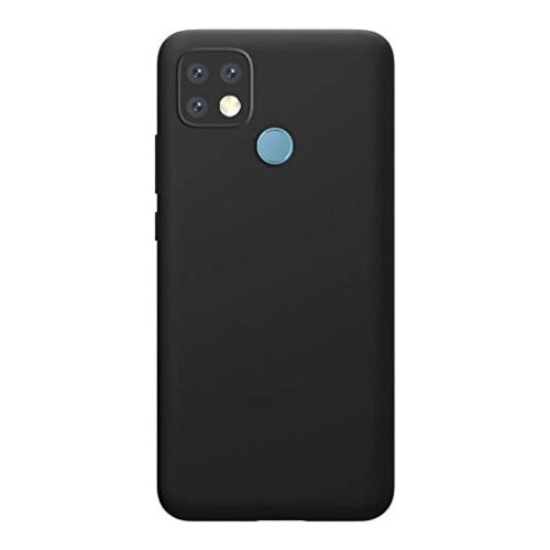 StraTG Black Silicon Cover for Oppo A15 / A15s - Slim and Protective Smartphone Case with Camera Protection