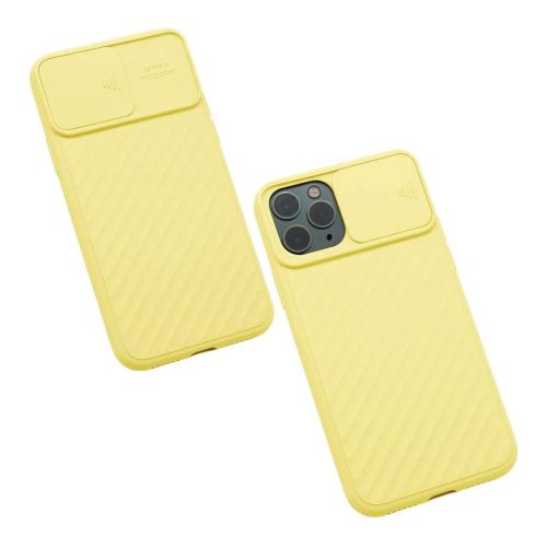 StraTG Yellow Case with Sliding Camera Protector for iPhone 12 Pro Max - Stylish and Protective Smartphone Case