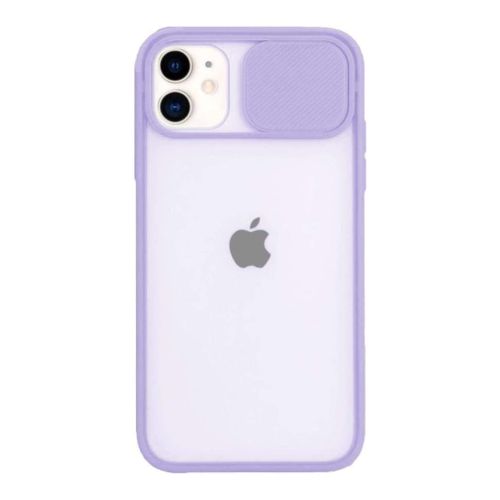 StraTG Clear and Light Purple Case with Sliding Camera Protector for iPhone 12 Mini - Stylish and Protective Smartphone Case